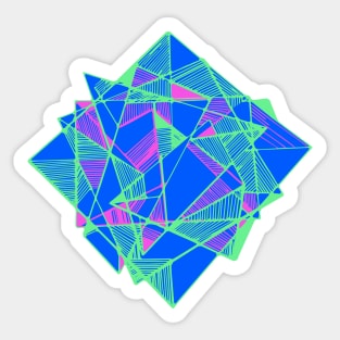 Geometric Art abstract cool triangles blue Sticker